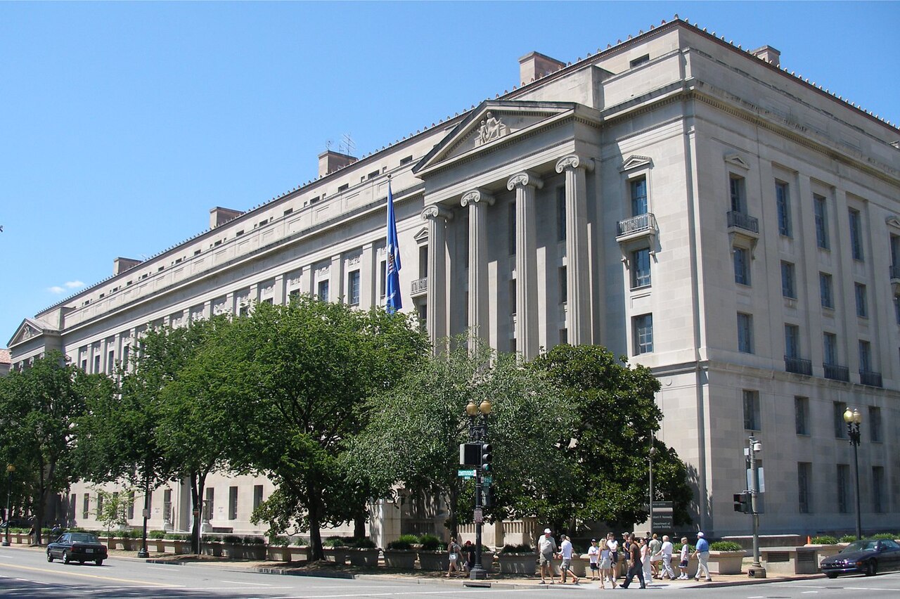 The US Department of Justice building