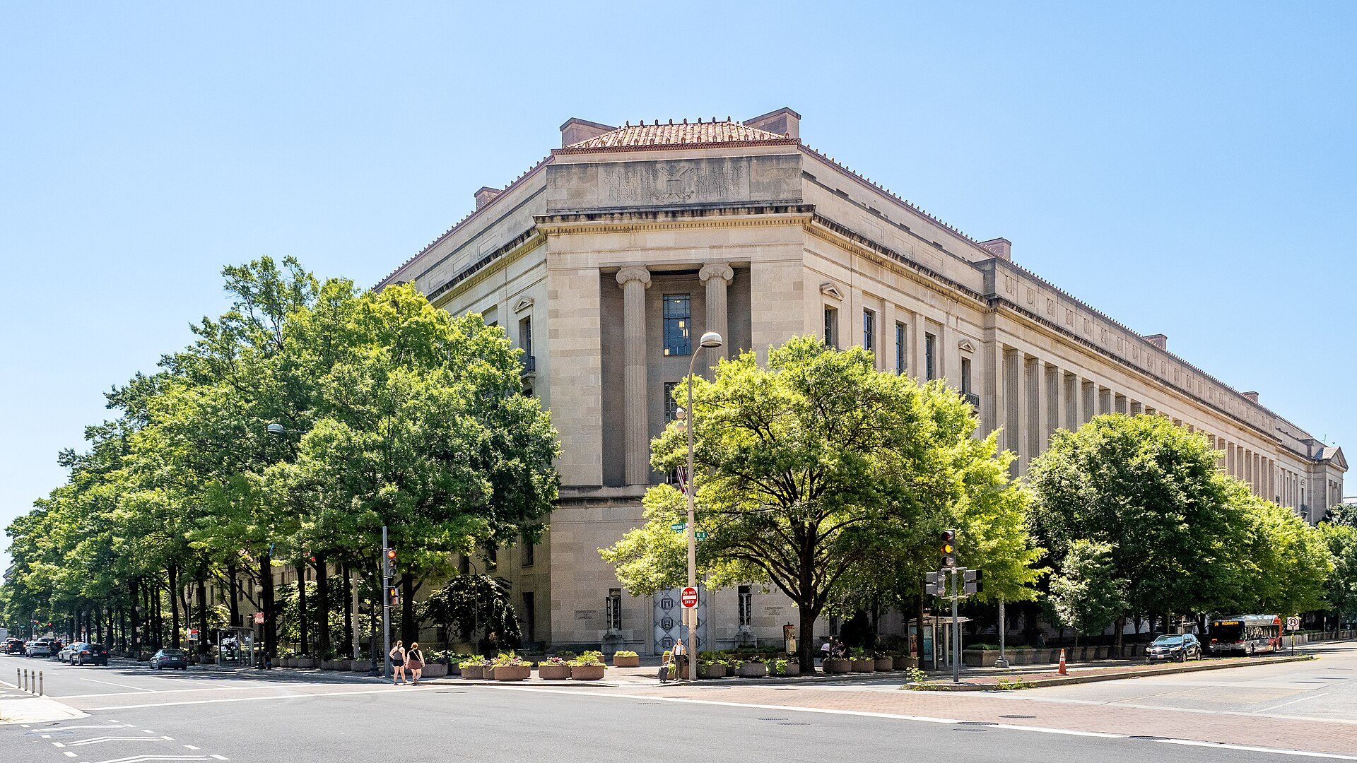 The US Department of Justice building