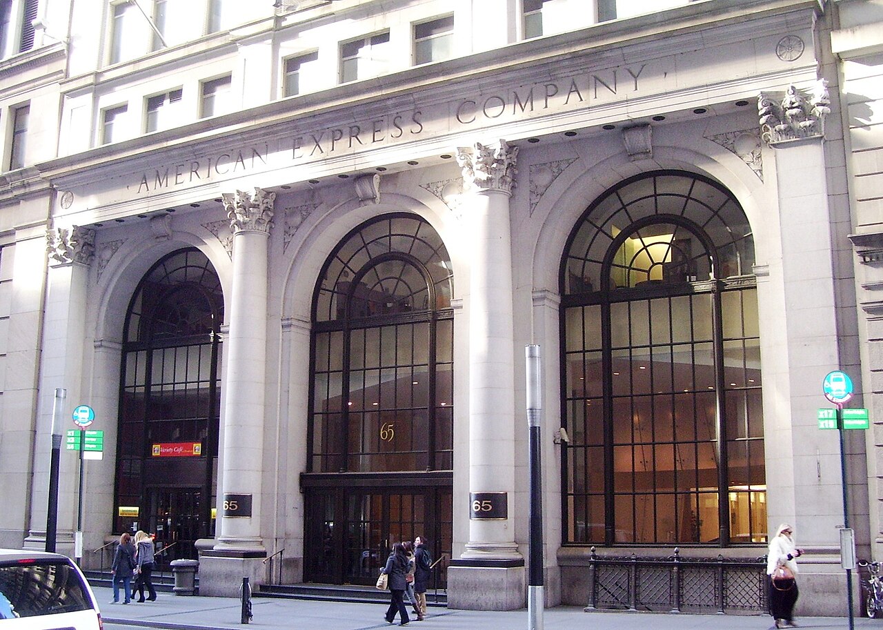 American Express Company building facade with arched windows and entrance