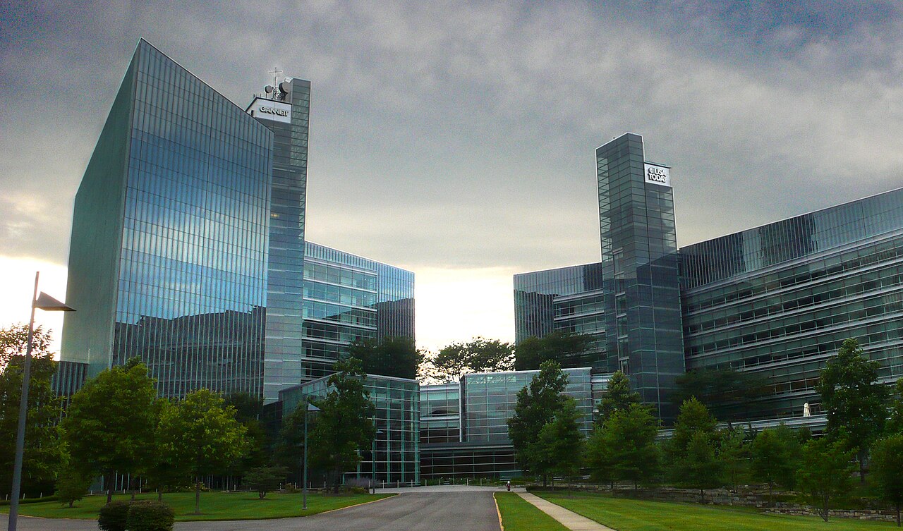 A photograph of the Gannett and USA Today buildings
