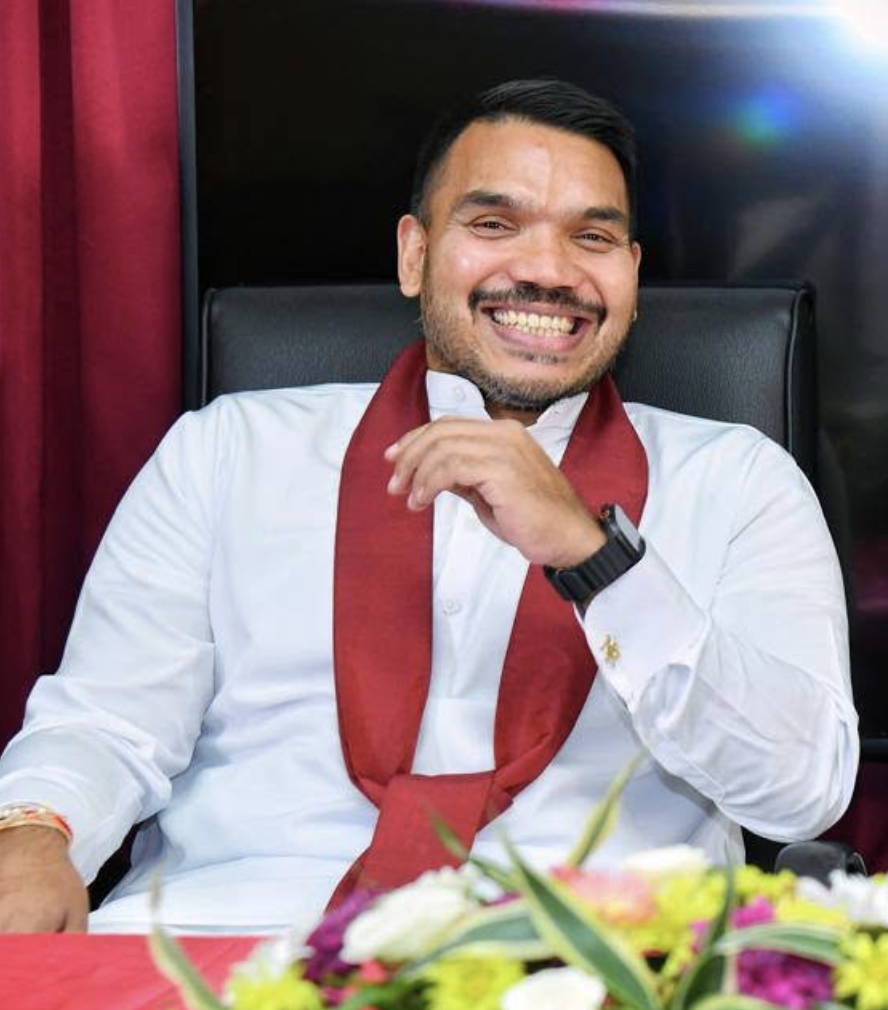 Namal Rajapaksa attending a party conference in 2026