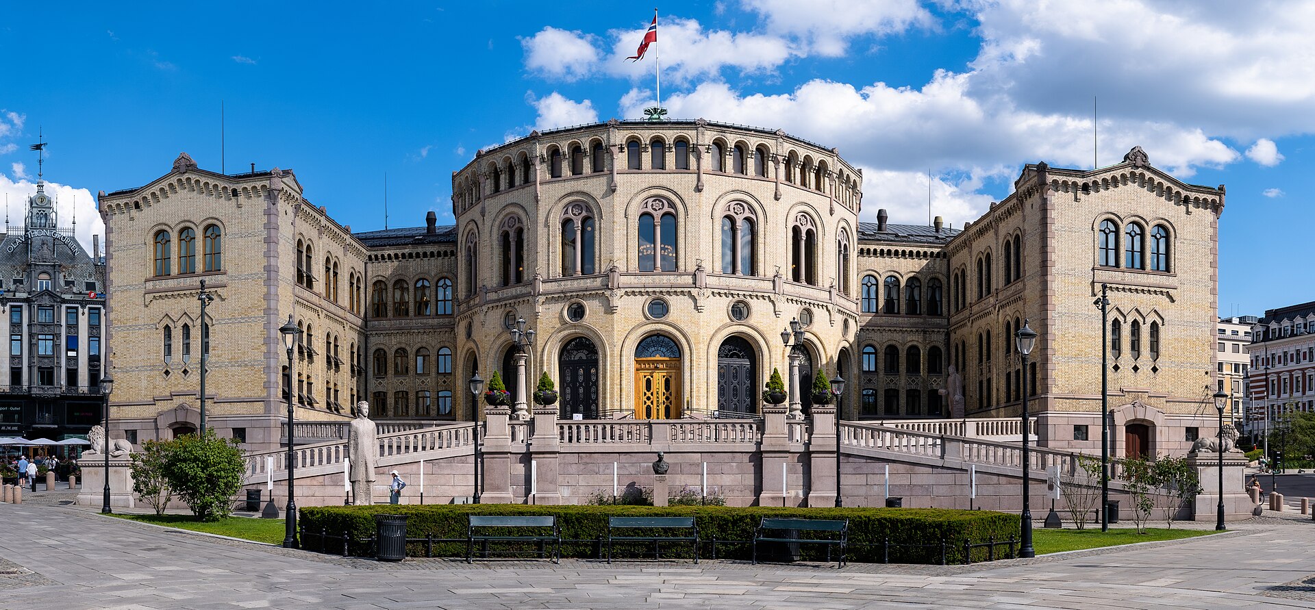 The Norwegian Parliament building in Oslo, Norway